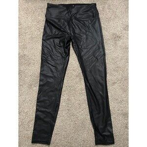 Womens Santiny Black Fuax Leather Leggings Size Small